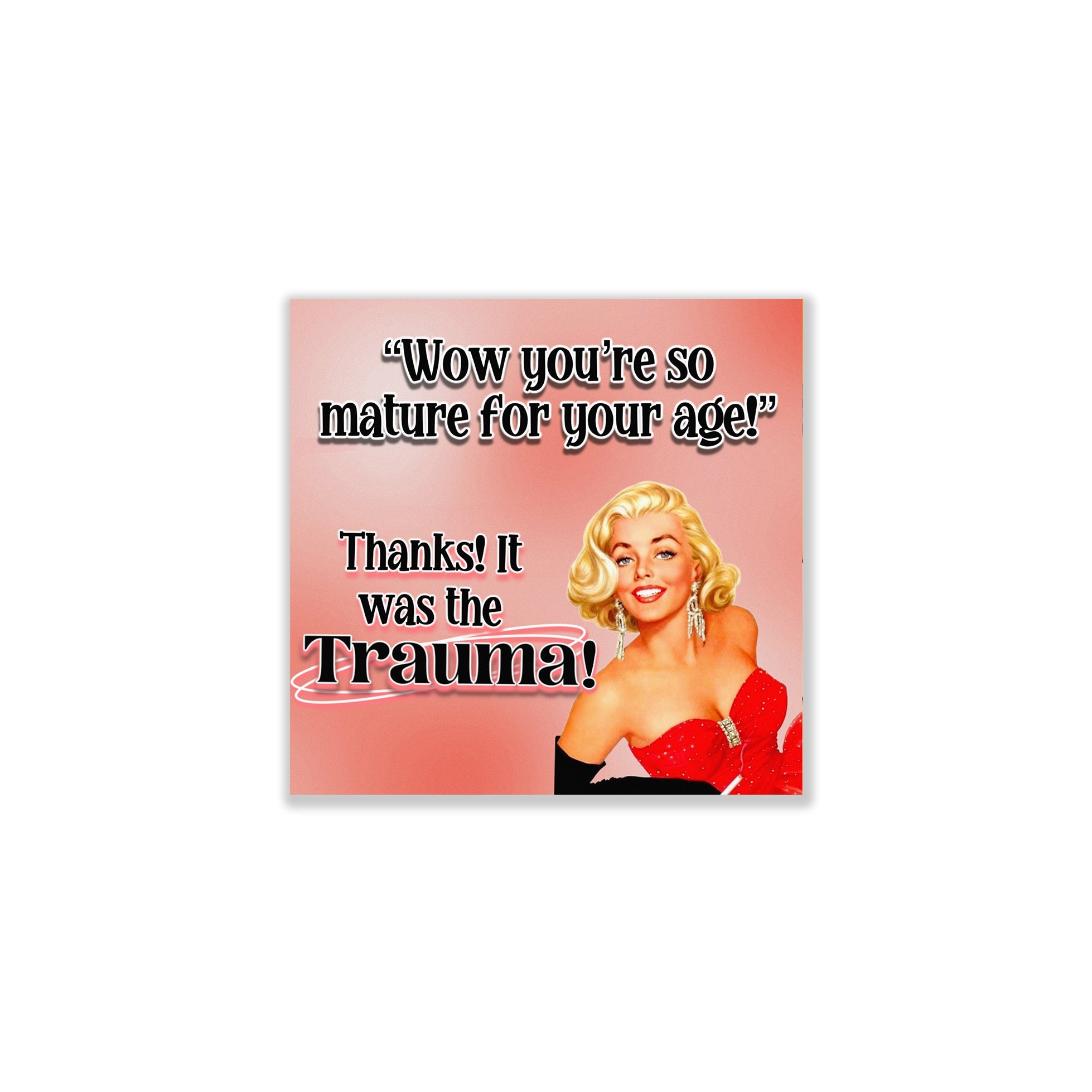 Creativejawns Collection 'M A T U R E' photo tiles on TilePix Glass, featuring a stylish design and magnetic hanging system.