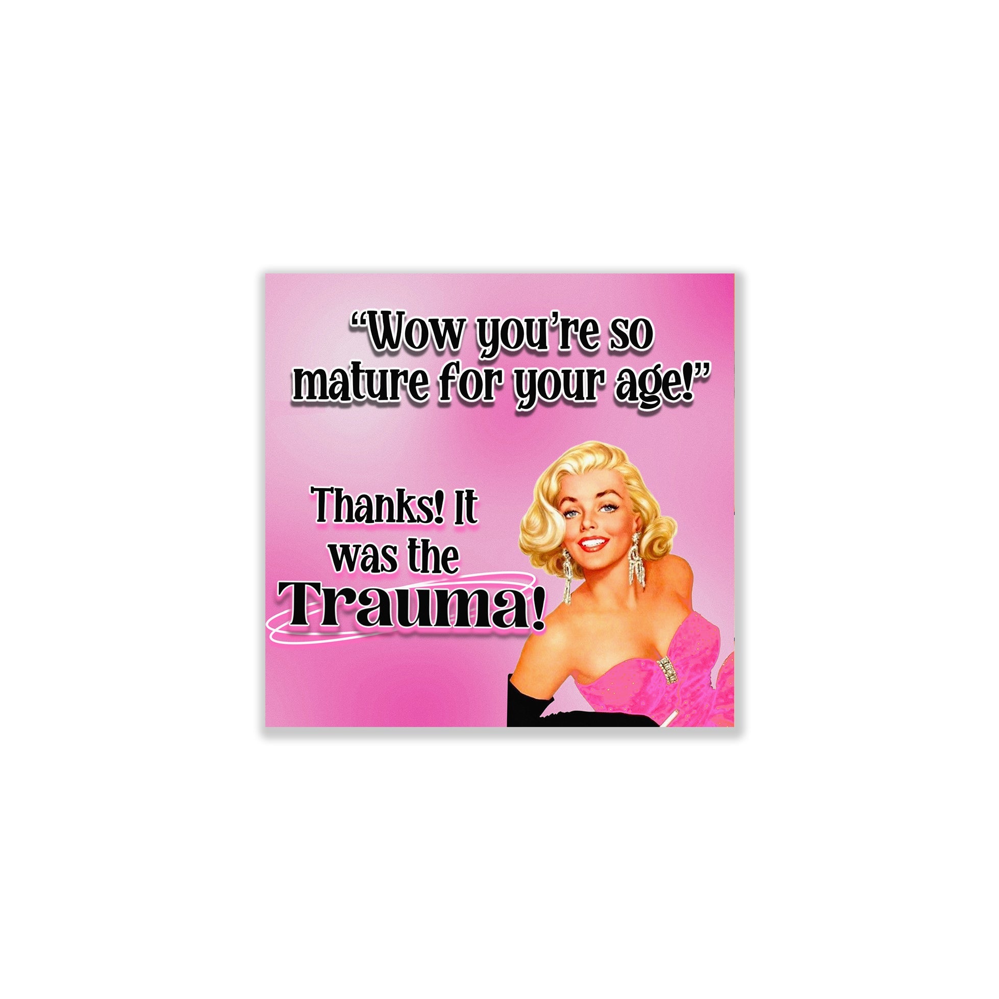 Creativejawns Collection 'M A T U R E' photo tiles on TilePix Glass, featuring a stylish design and magnetic hanging system.