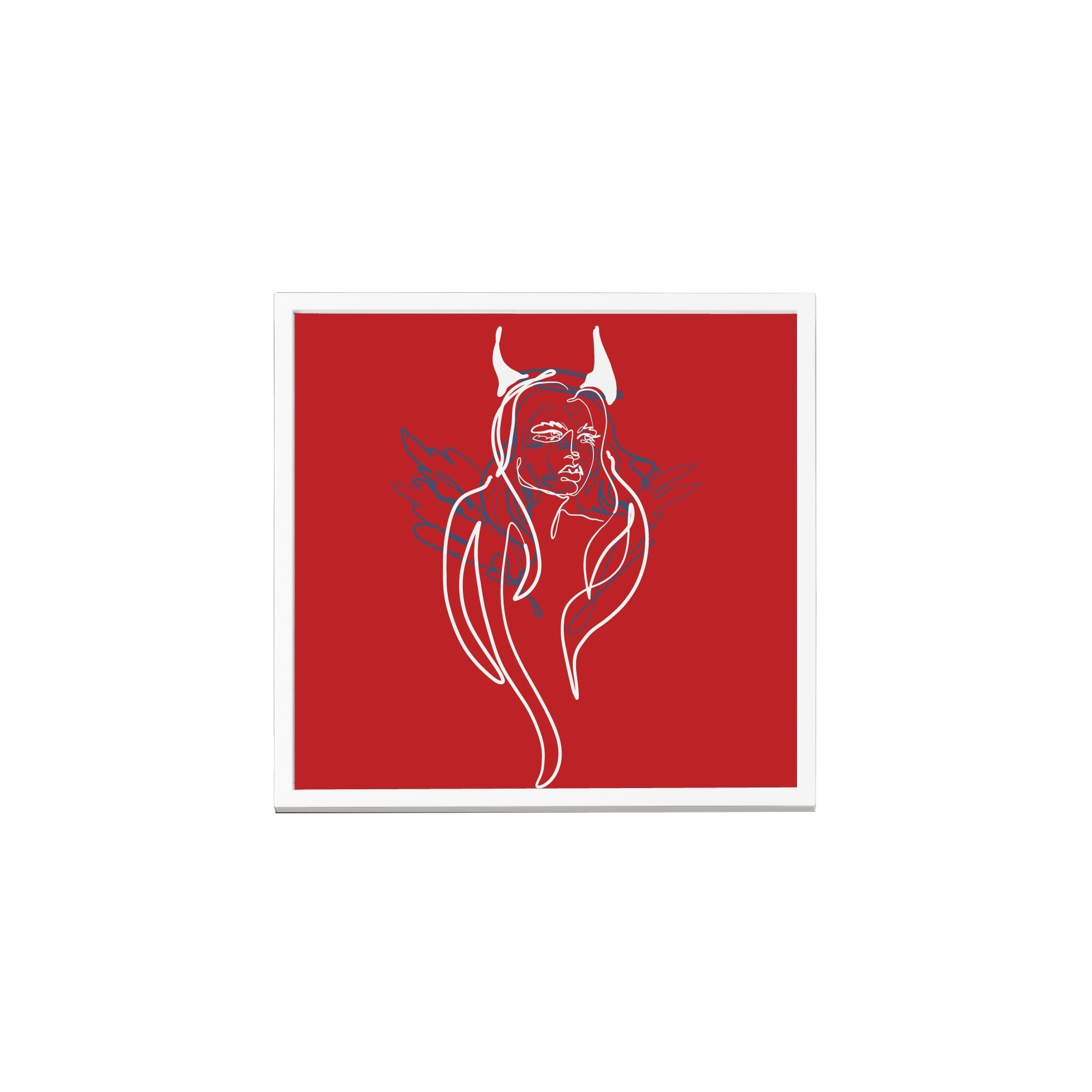 An 8x8 photo tile featuring the Devil Girl Plus One design from the Girl Knew York Collection, showcasing vibrant colors and a unique urban aesthetic.