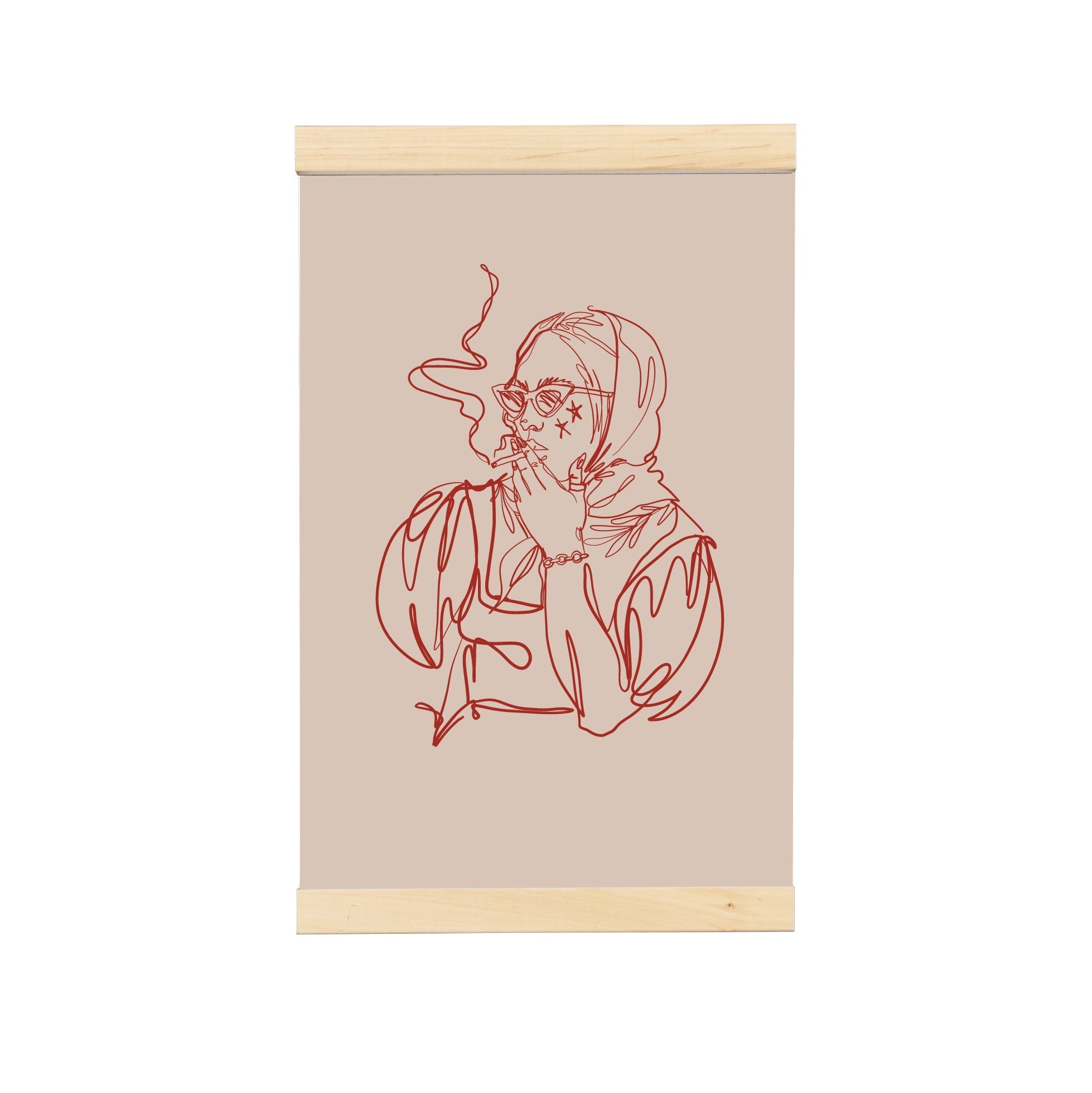 Stylish girl design on hanging canvas from The Girl Knew York Collection, featuring vibrant colors and modern aesthetic.