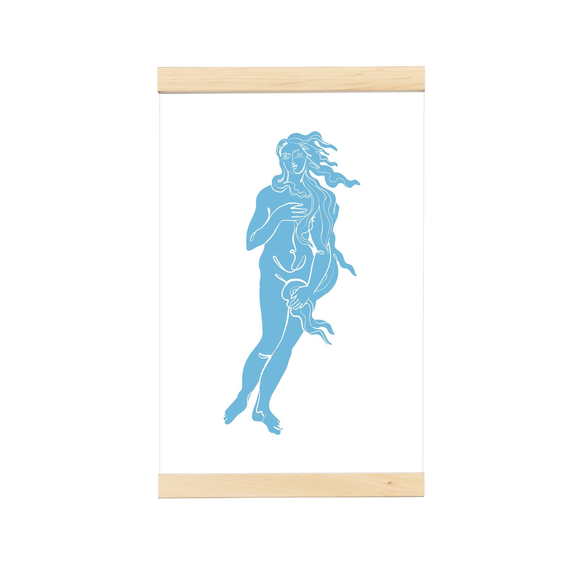 The Girl Knew York Venus on Hanging Canvas featuring vibrant colors and modern design, hung with magnets for easy installation.