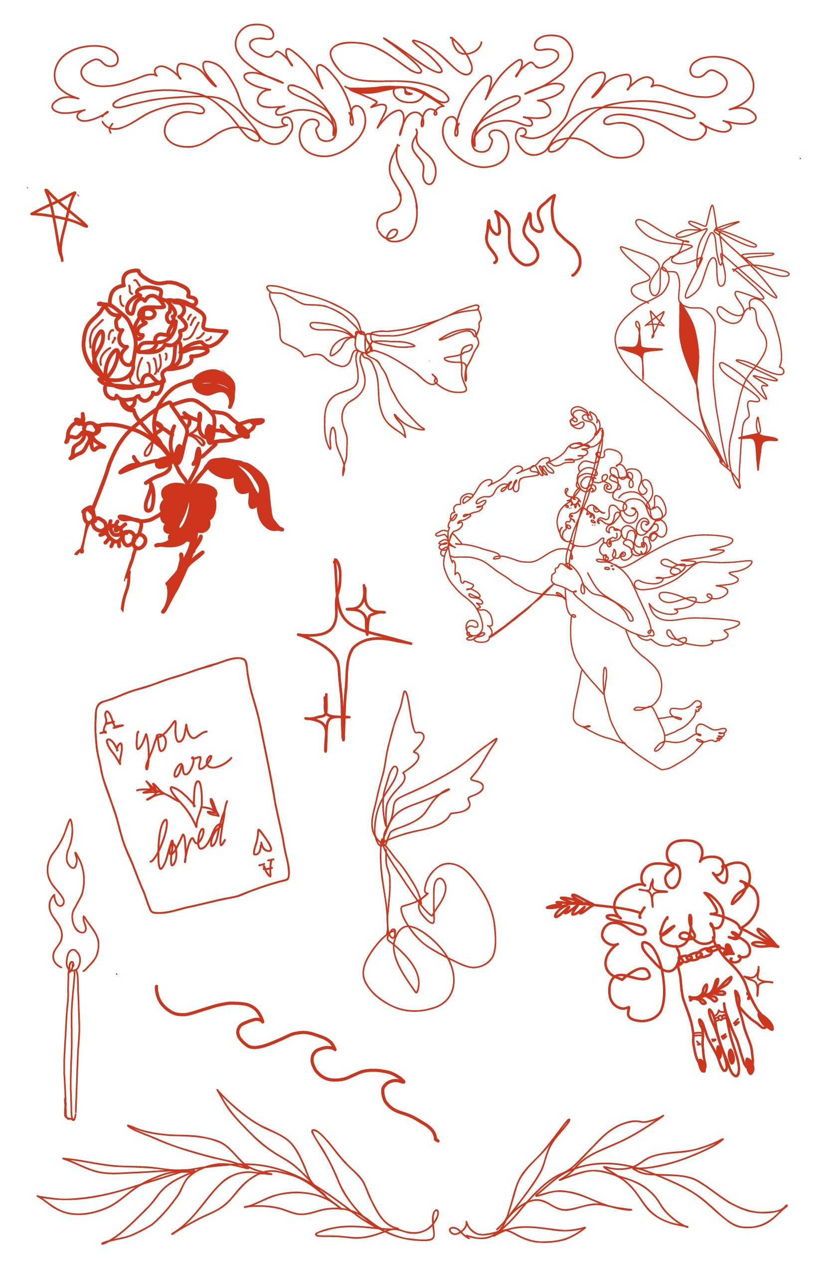 A collection of 14 stylish matte wall decal stickers from The Girl Knew York, displayed on an 11x17 sheet, showcasing trendy designs for home decor.