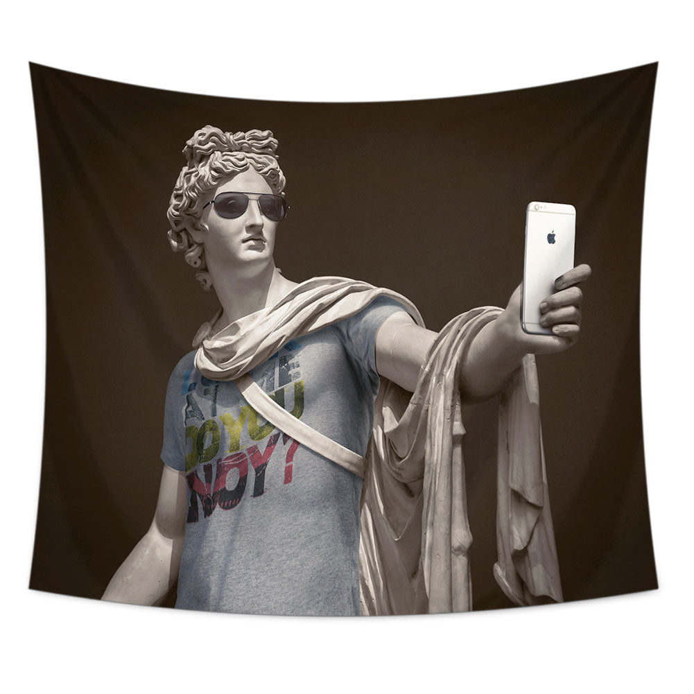 A vibrant tapestry featuring the Statue of Liberty, made from soft polyester fabric, showcasing intricate details and colors.