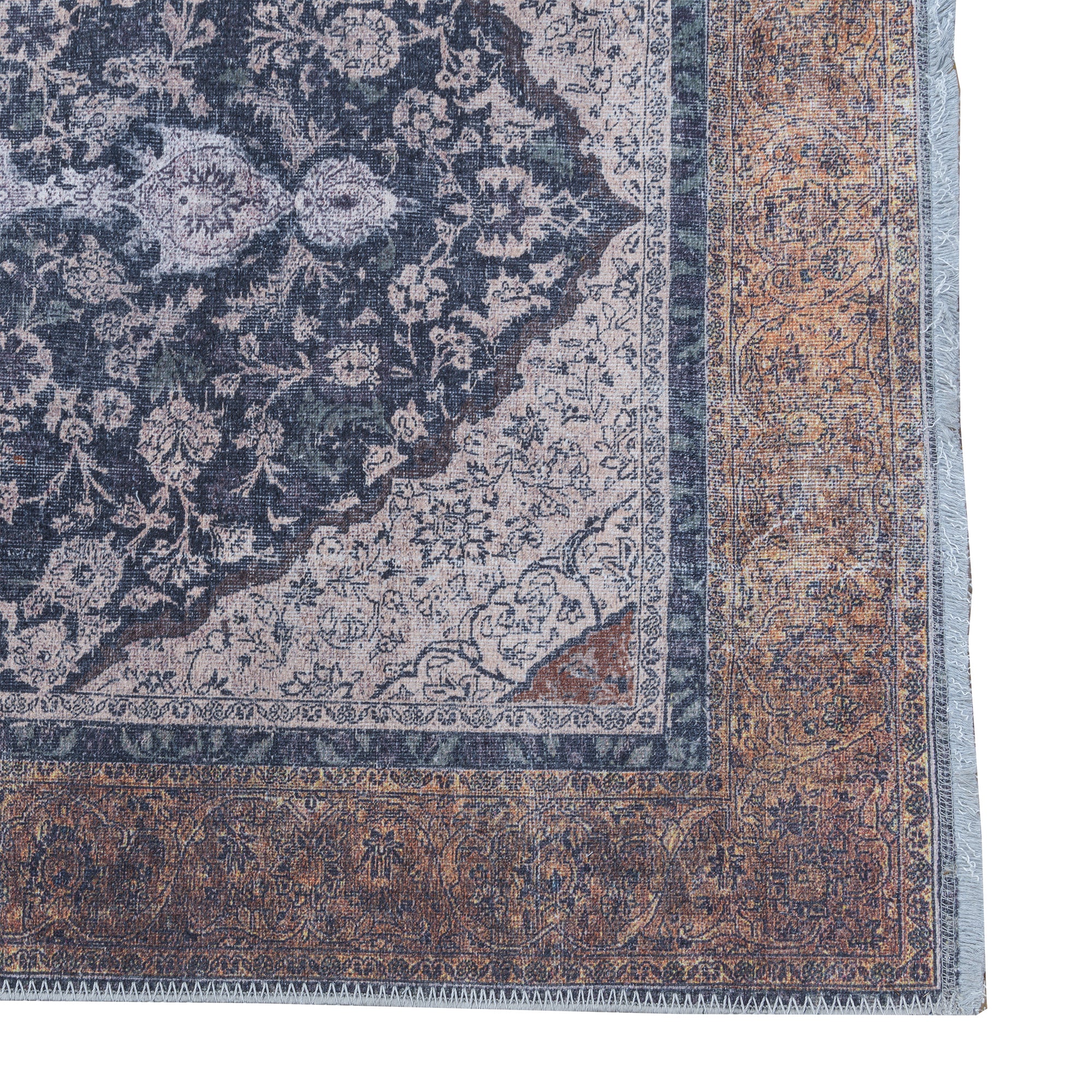 Topkapi Rug featuring classic medallion design in vibrant Anatolian spice hues of orange and brown, perfect for indoor spaces.