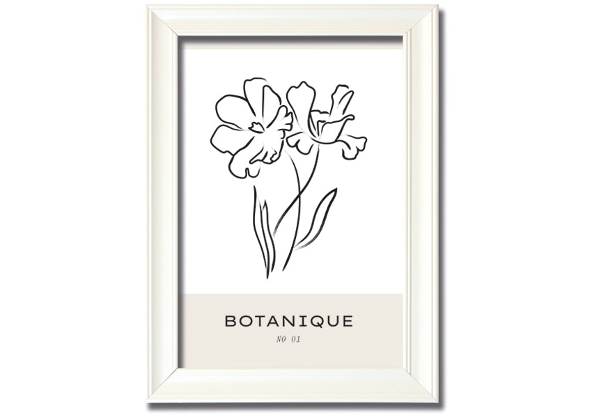 A beautifully framed print of two flowers, showcasing vibrant colors and intricate details, ready to hang on a wall.