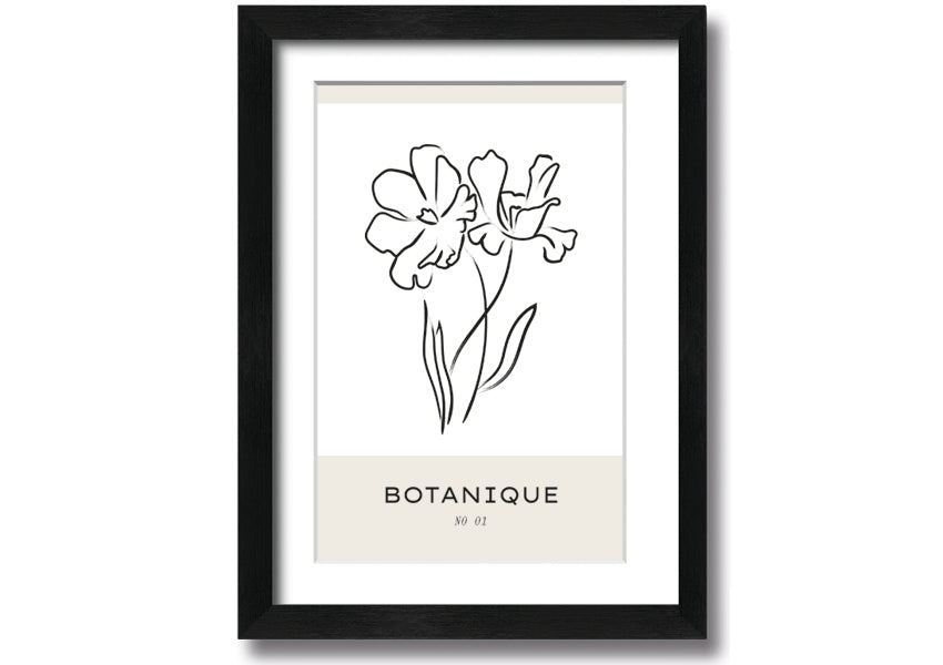 A beautifully framed print of two flowers, showcasing vibrant colors and intricate details, ready to hang on a wall.