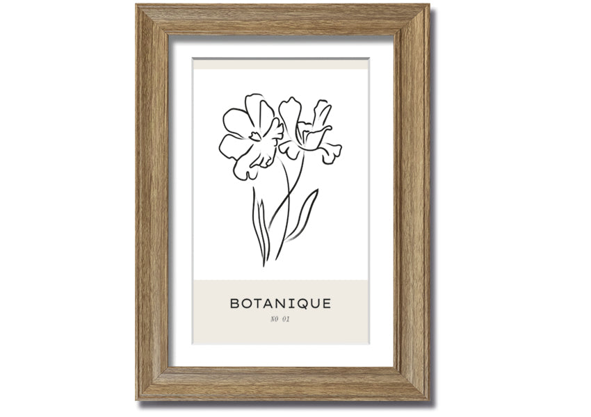 A beautifully framed print of two flowers, showcasing vibrant colors and intricate details, ready to hang on a wall.