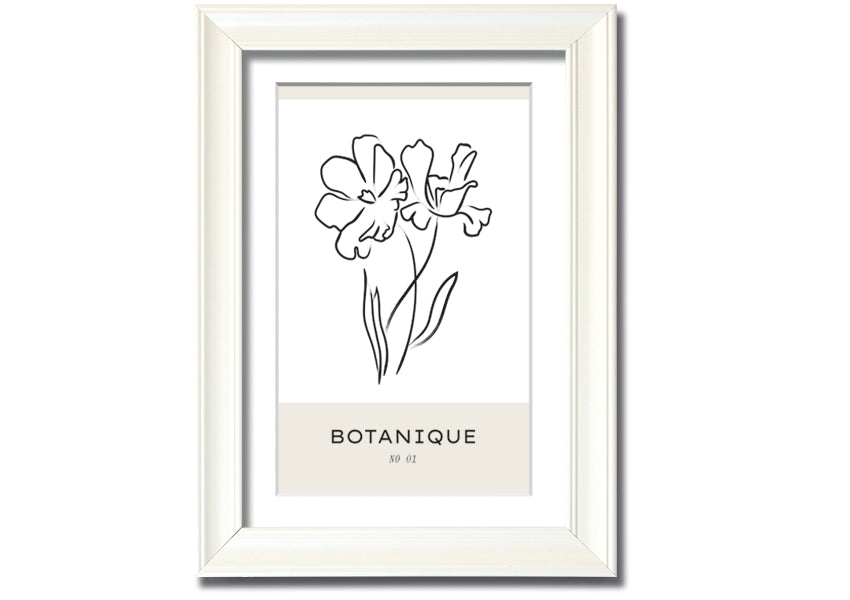 A beautifully framed print of two flowers, showcasing vibrant colors and intricate details, ready to hang on a wall.