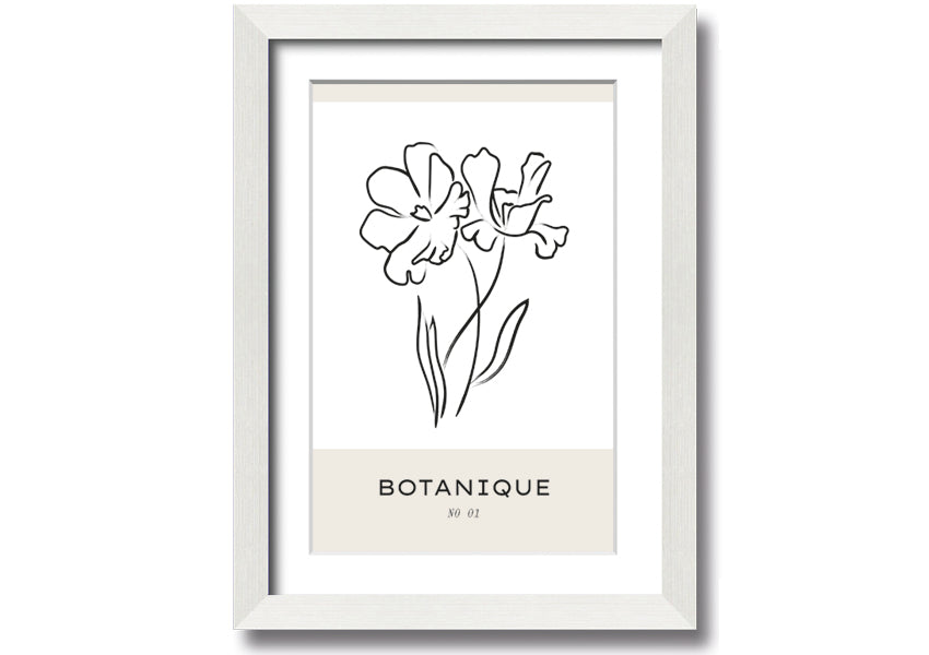 A beautifully framed print of two flowers, showcasing vibrant colors and intricate details, ready to hang on a wall.
