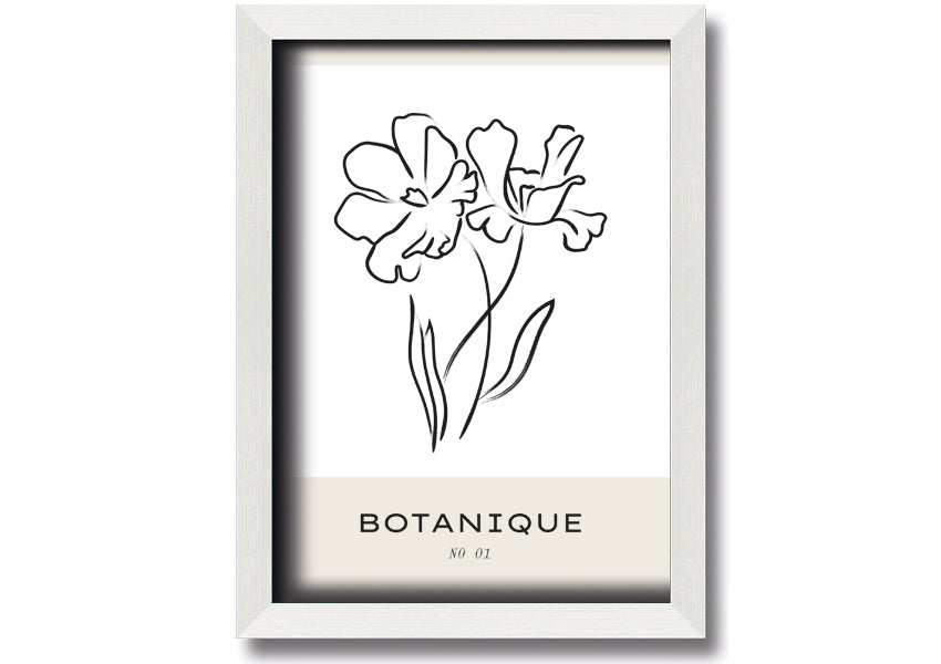 A beautifully framed print of two flowers, showcasing vibrant colors and intricate details, ready to hang on a wall.