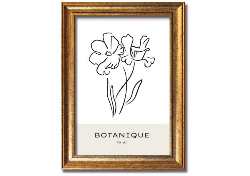 A beautifully framed print of two flowers, showcasing vibrant colors and intricate details, ready to hang on a wall.