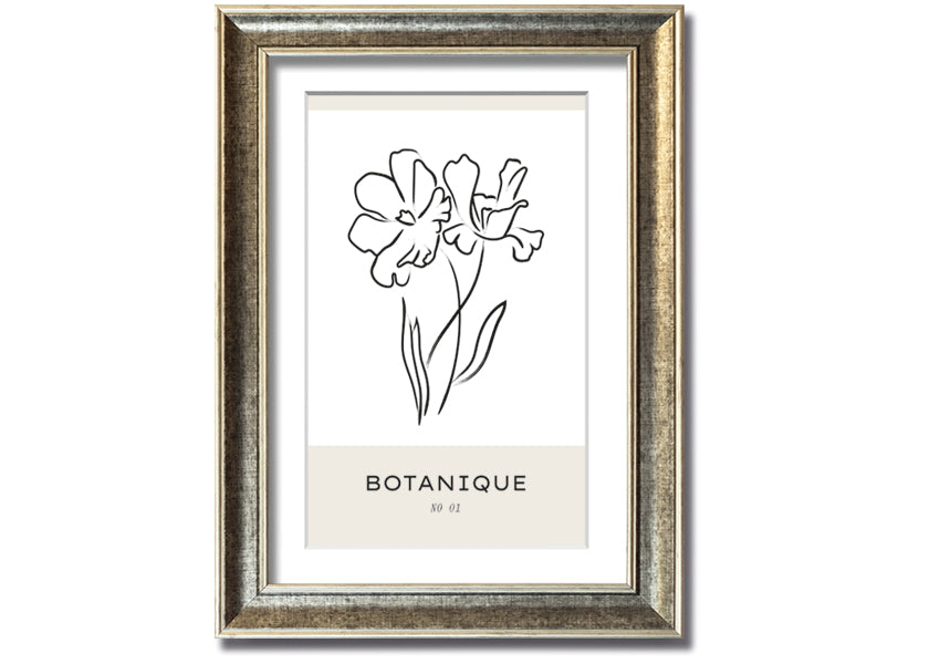A beautifully framed print of two flowers, showcasing vibrant colors and intricate details, ready to hang on a wall.