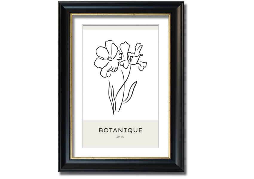 A beautifully framed print of two flowers, showcasing vibrant colors and intricate details, ready to hang on a wall.