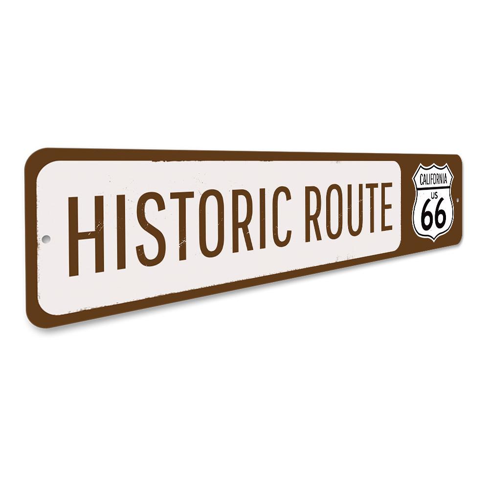 US Historic Route 66 Sign made of high-quality aluminum, featuring vibrant colors and a classic design, perfect for home decor.
