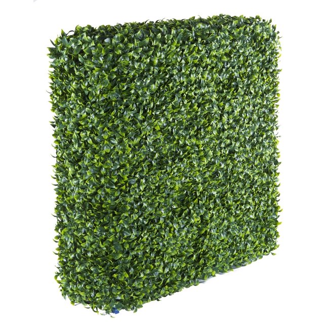 A lush and vibrant UV resistant portable Jasmine artificial hedge panel, 75cm high and 75cm wide, perfect for enhancing gardens and events.