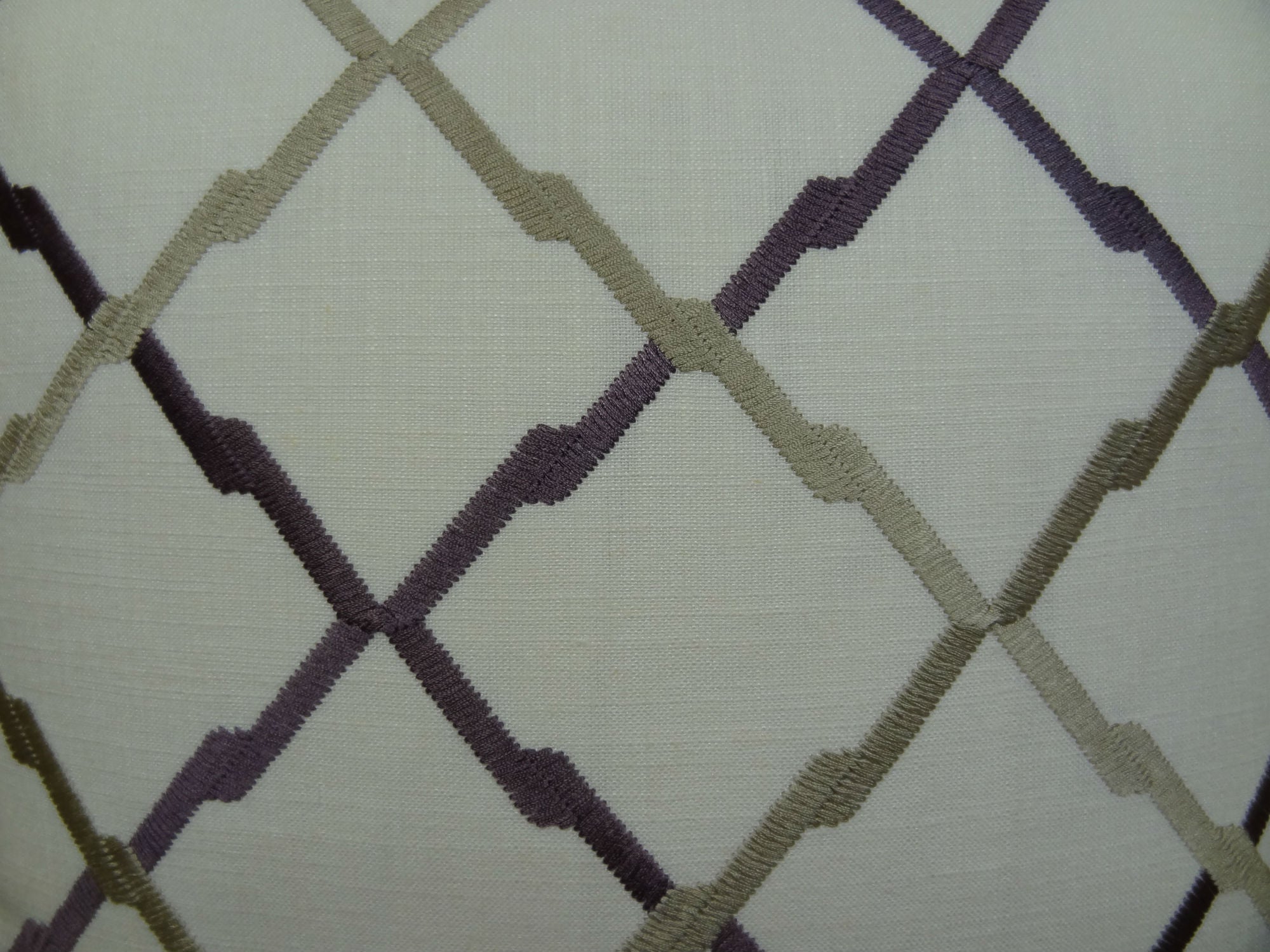 Valencia White Gold and Taupe Handmade Luxury Pillow featuring a geometric pattern, double-sided design, and invisible zipper, showcasing its elegant colors.