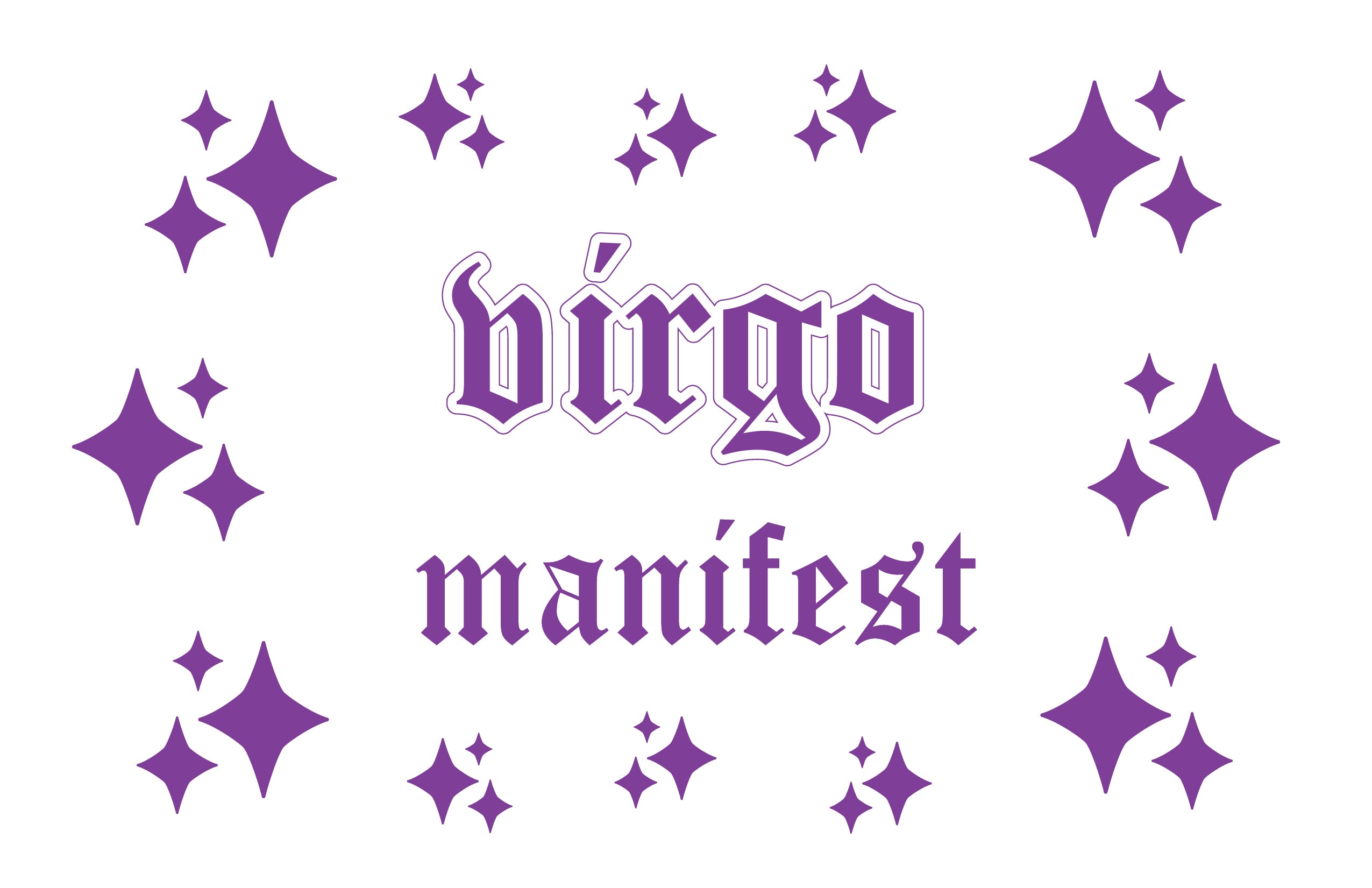 A collection of 14 Virgo Horoscope Wall Decal Stickers on an 11x17 sheet, featuring elegant matte designs.