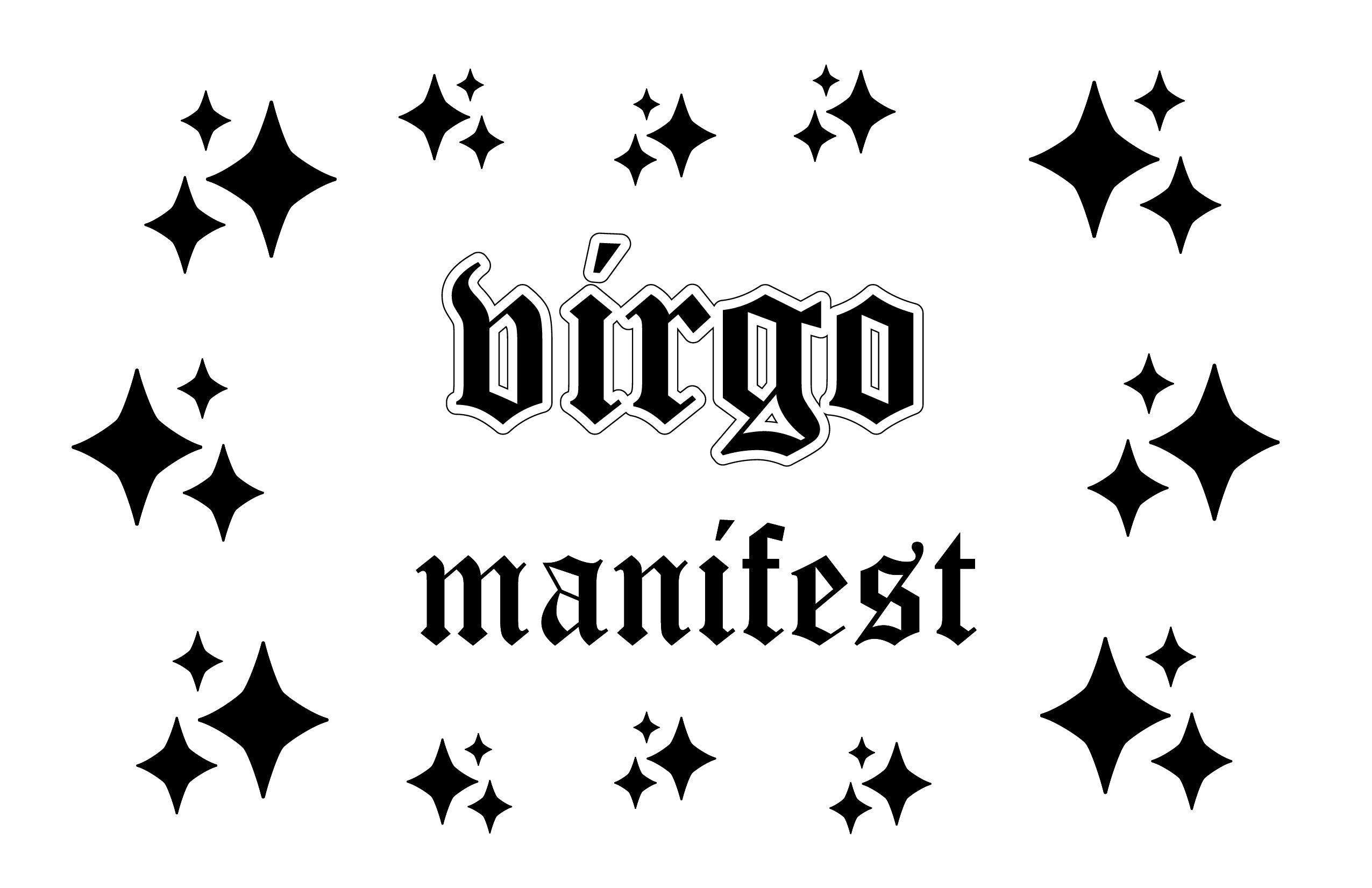 A collection of 14 Virgo Horoscope Wall Decal Stickers on an 11x17 sheet, featuring elegant matte designs.