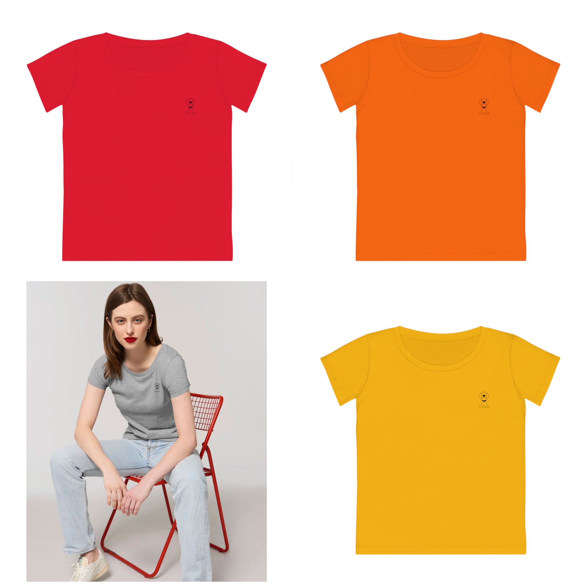 A stylish eco-friendly Jazzer T-shirt for Vizsla lovers, made from 100% organic cotton with a customizable design.