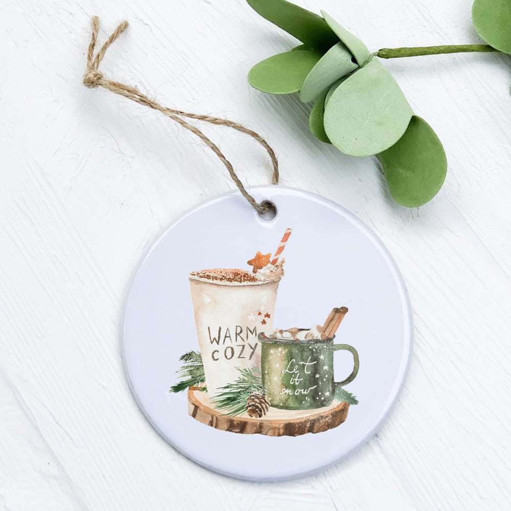 A beautifully designed porcelain ornament featuring original artwork, perfect for gifting or home decor, measuring 2.75 inches in diameter.