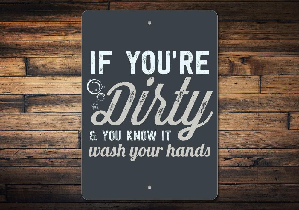 A decorative Wash Your Hands Sign made of high-quality aluminum, featuring a stylish design suitable for indoor and outdoor use.