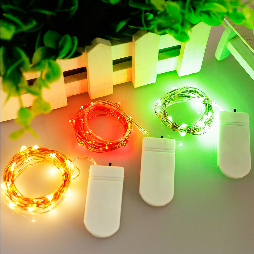Waterproof Fairy CR2032 Battery Powered LED Mini Christmas Decor with copper wire and multiple light colors, perfect for holiday decorations.