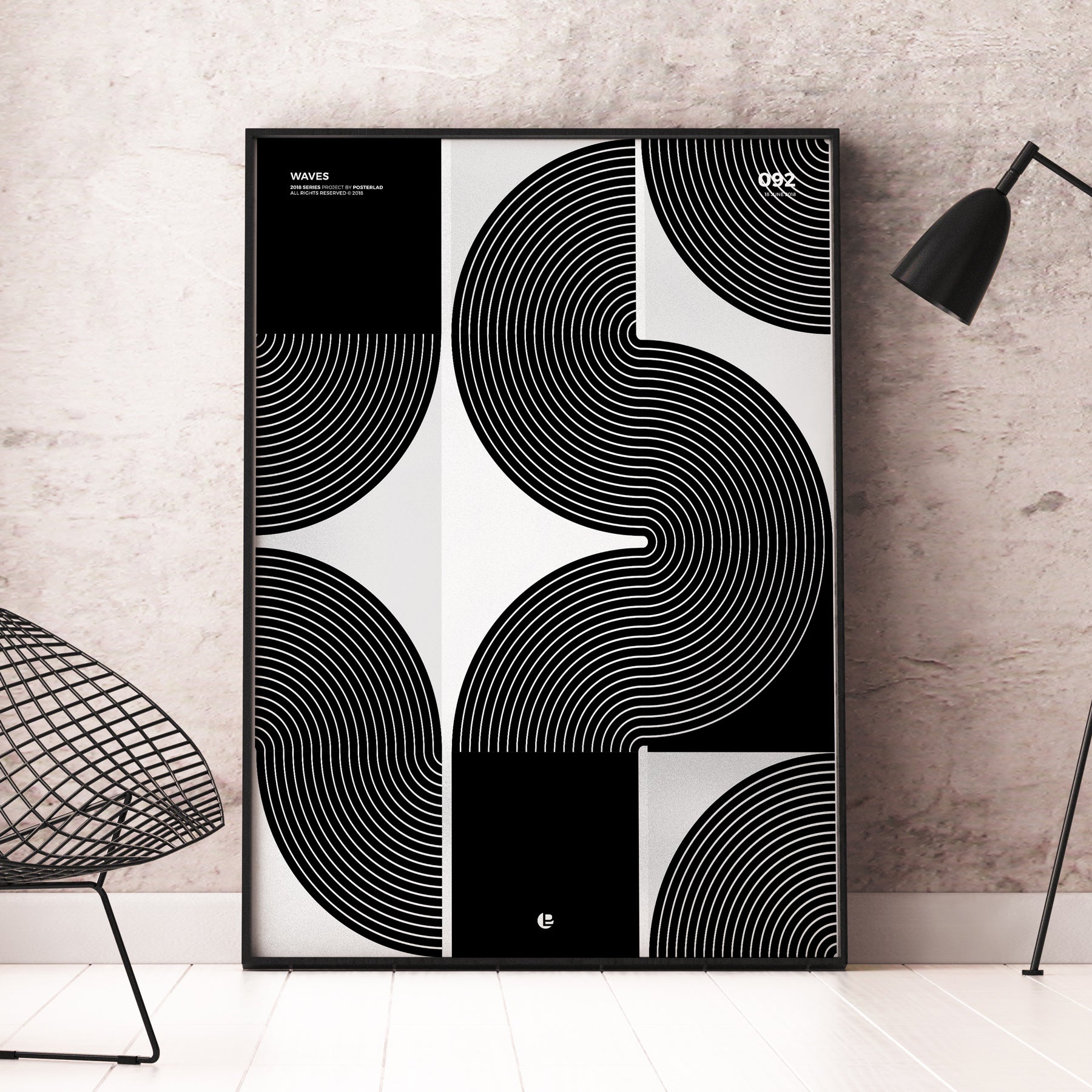 A beautiful Waves poster featuring ocean imagery and an inspirational quote, printed on thick matte paper.