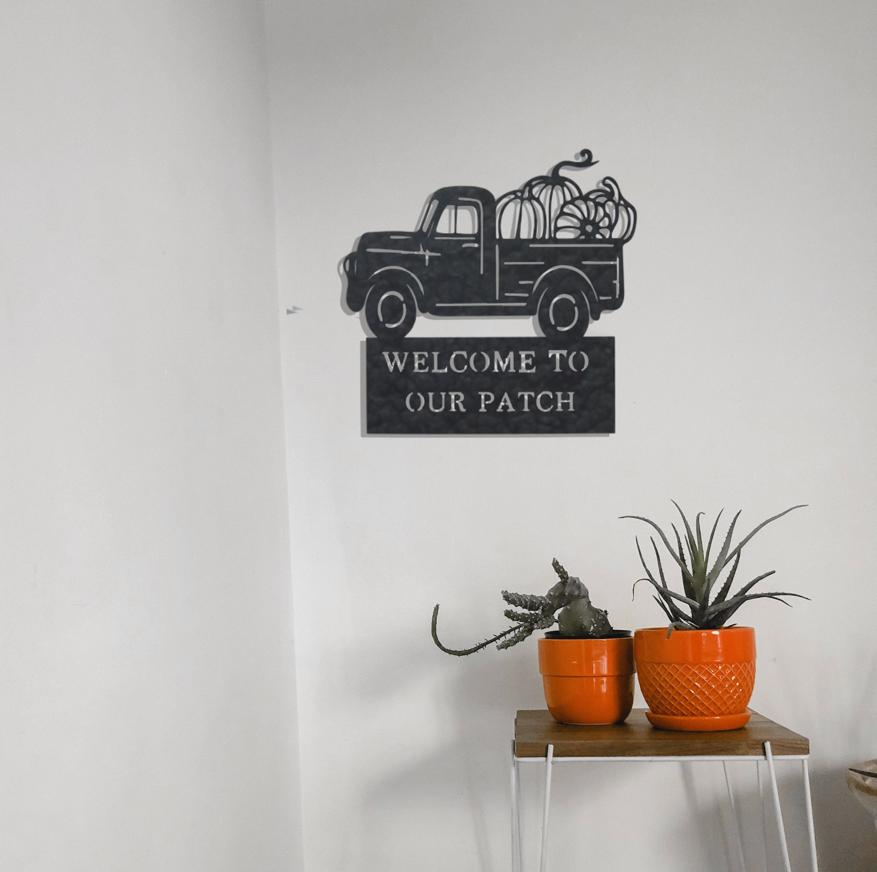 Welcome to our Patch Metal Wall Art featuring autumn-themed design, crafted from durable 14 gauge steel with a low gloss finish.