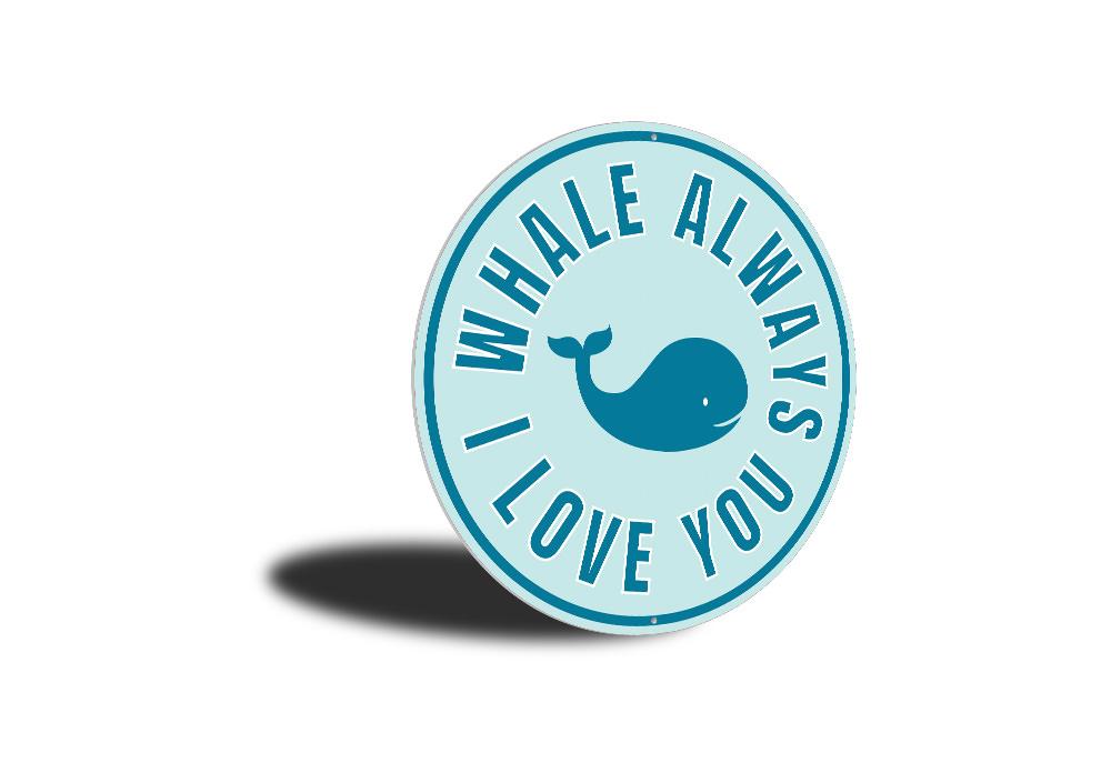 A decorative Whale Lover Sign made of high-quality aluminum, featuring a beautiful ocean-themed design, perfect for beach lovers.