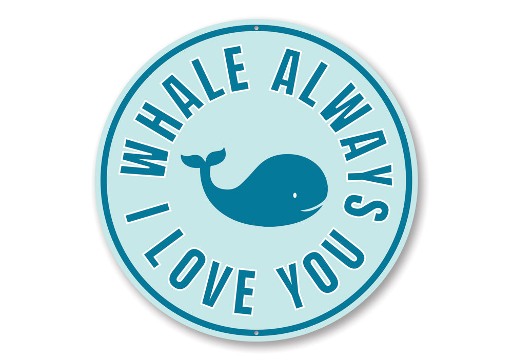 A decorative Whale Lover Sign made of high-quality aluminum, featuring a beautiful ocean-themed design, perfect for beach lovers.