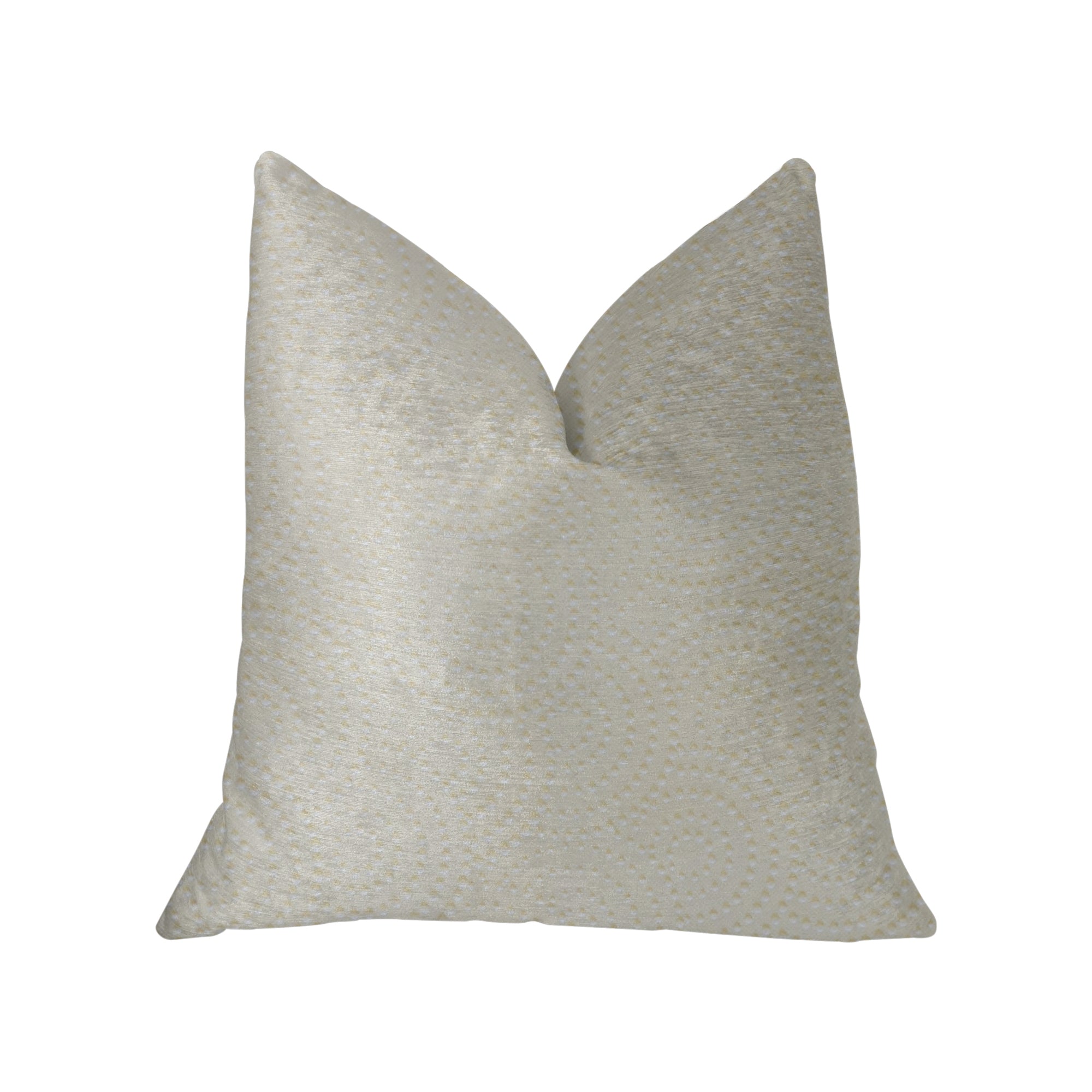 White Dove White Artificial Leather Luxury Throw Pillow with geometric pattern and invisible zipper, showcasing its elegant design and handmade quality.