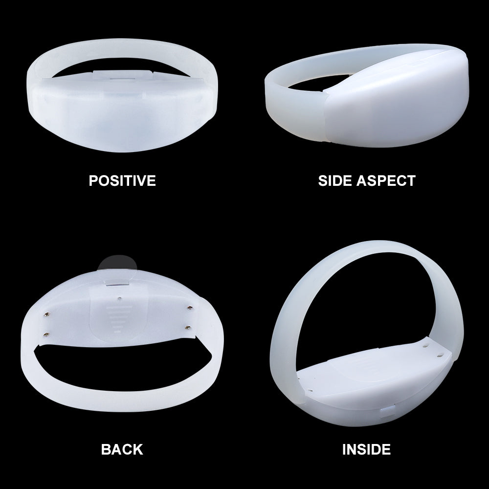 A carton of 400 remote controlled LED wristbands in various colors, showcasing their vibrant design and functionality for events.