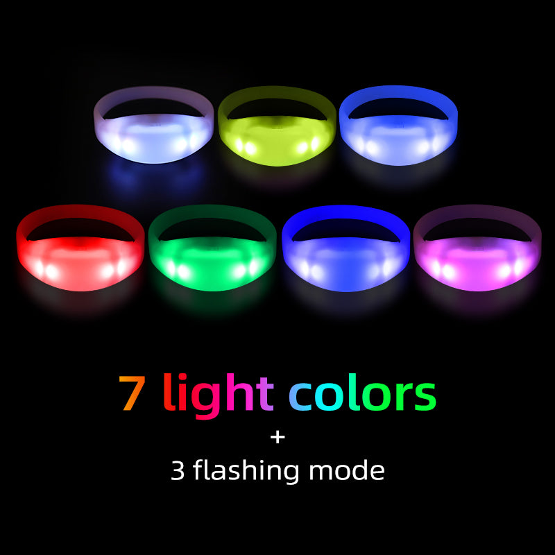 A carton of 400 remote controlled LED wristbands in various colors, showcasing their vibrant design and functionality for events.