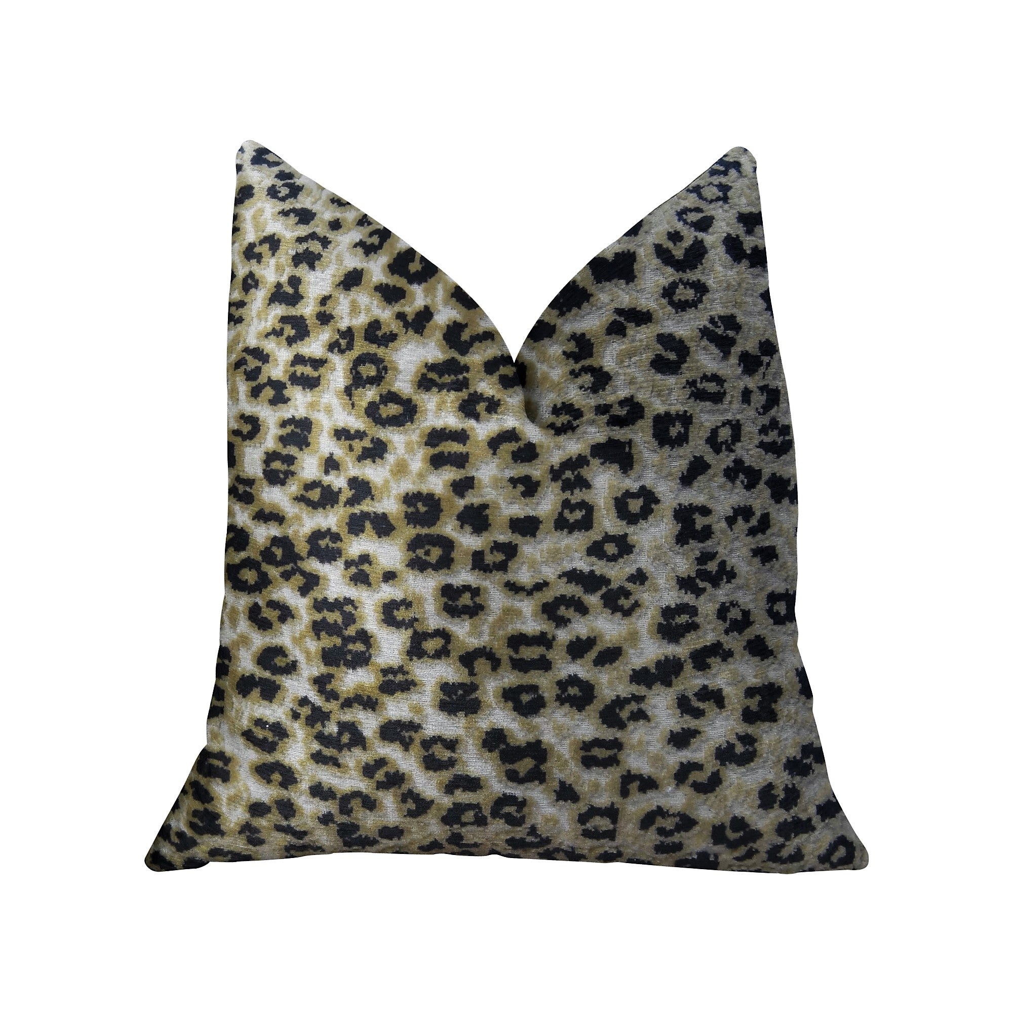 Wild Cheetah Taupe and Black Handmade Luxury Pillow featuring an animal motif, double-sided design, and invisible zipper enclosure.