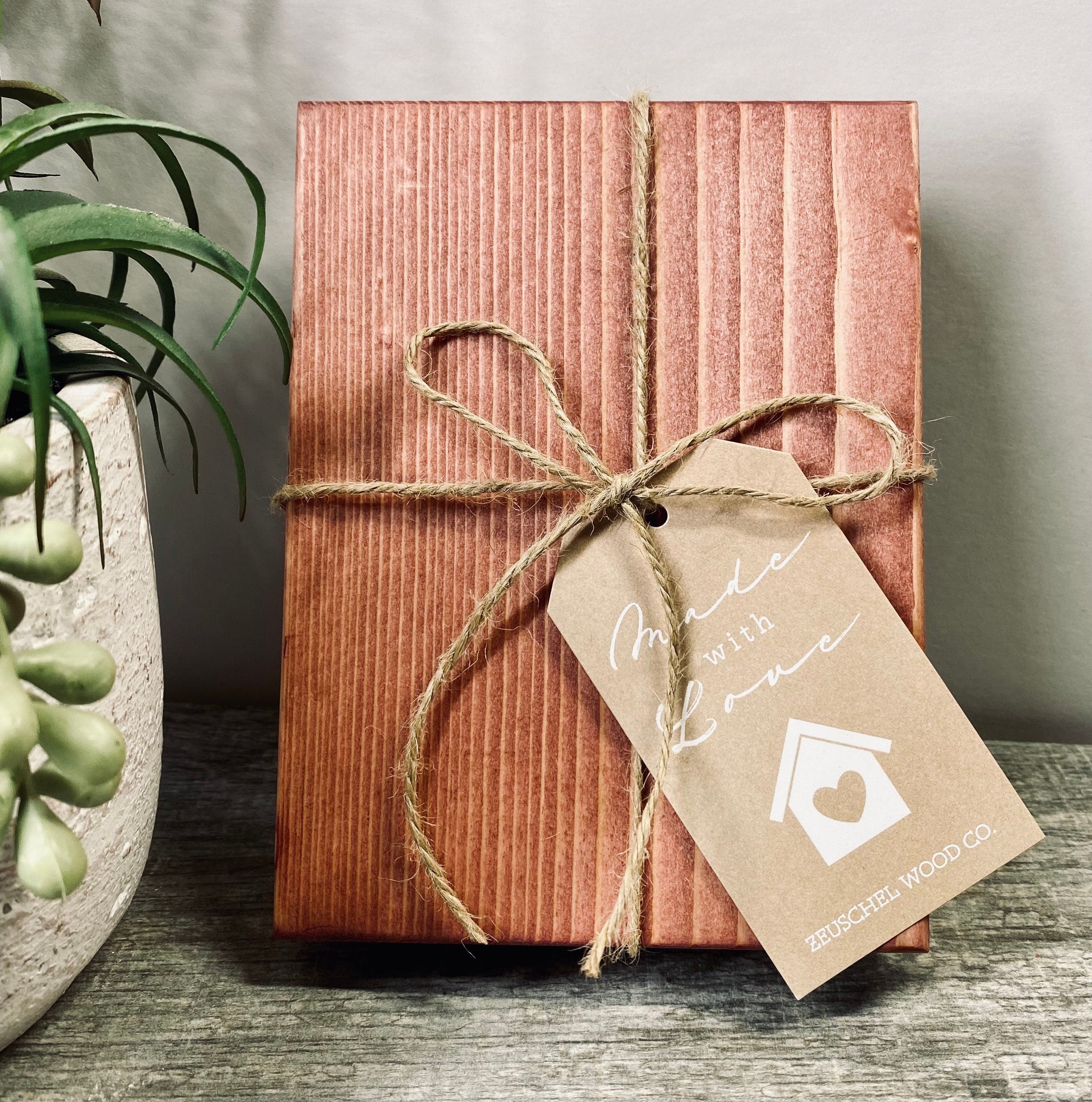 Handmade Wooden Farmhouse Riser in Sedona Red, showcasing its solid pine wood construction and unique grain patterns.