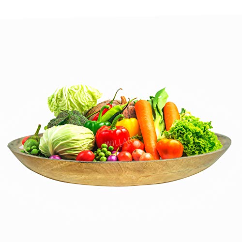A beautifully crafted Wooden Fruit Basket made from mango wood, featuring intricate laser-cut borders, ideal for organizing fruits and serving appetizers.