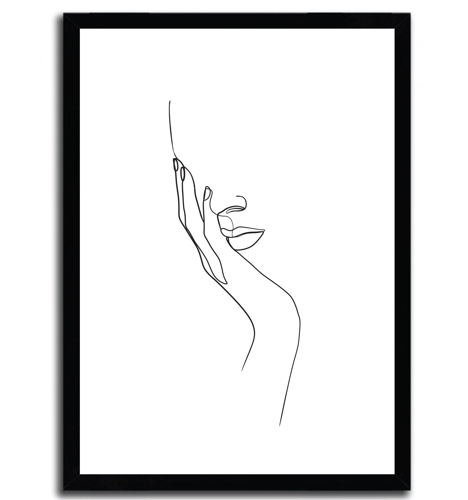 Limited edition art print 'Woman Face' by Elina Blekte, showcasing intricate details on fine arts paper.