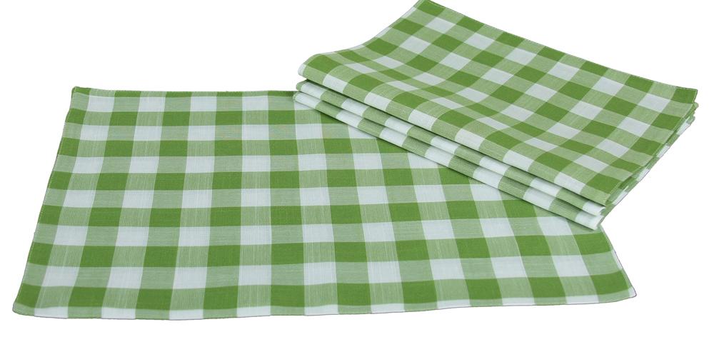 Set of 4 XD12008 Gingham Check Placemats in classic colors, featuring a timeless gingham check pattern.