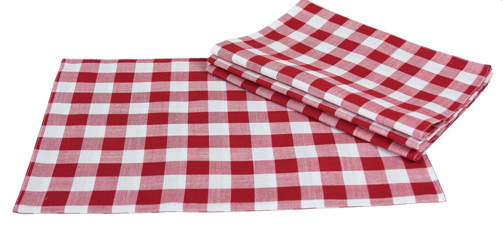 Set of 4 XD12008 Gingham Check Placemats in classic colors, featuring a timeless gingham check pattern.