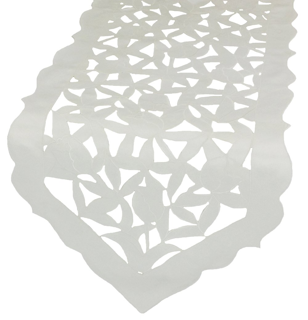 XD40030 Tulip Bouquet Table Runner featuring vibrant embroidered tulips on a poliviscose fabric, perfect for spring and summer dining decor.