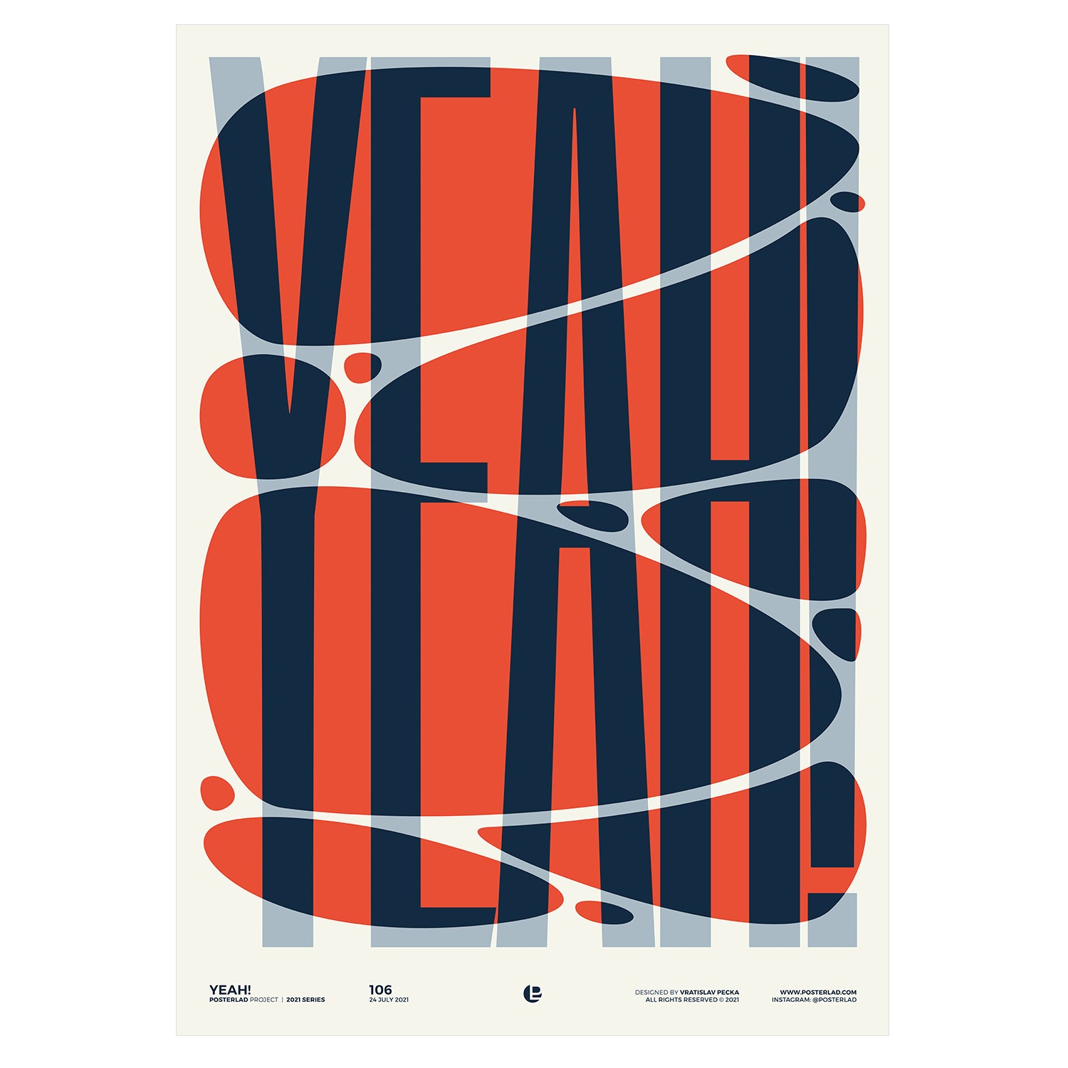 Colorful 'Yeah!' poster on thick matte paper, brightening up a room.