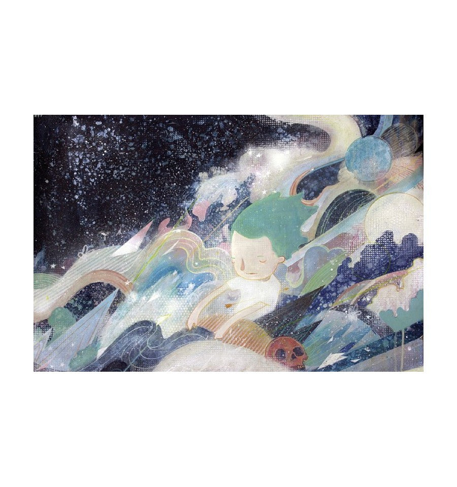 Yoskay Yamamoto's Carry Me Away giclée print, featuring vibrant colors and intricate details, signed by the artist in a limited edition of 100.