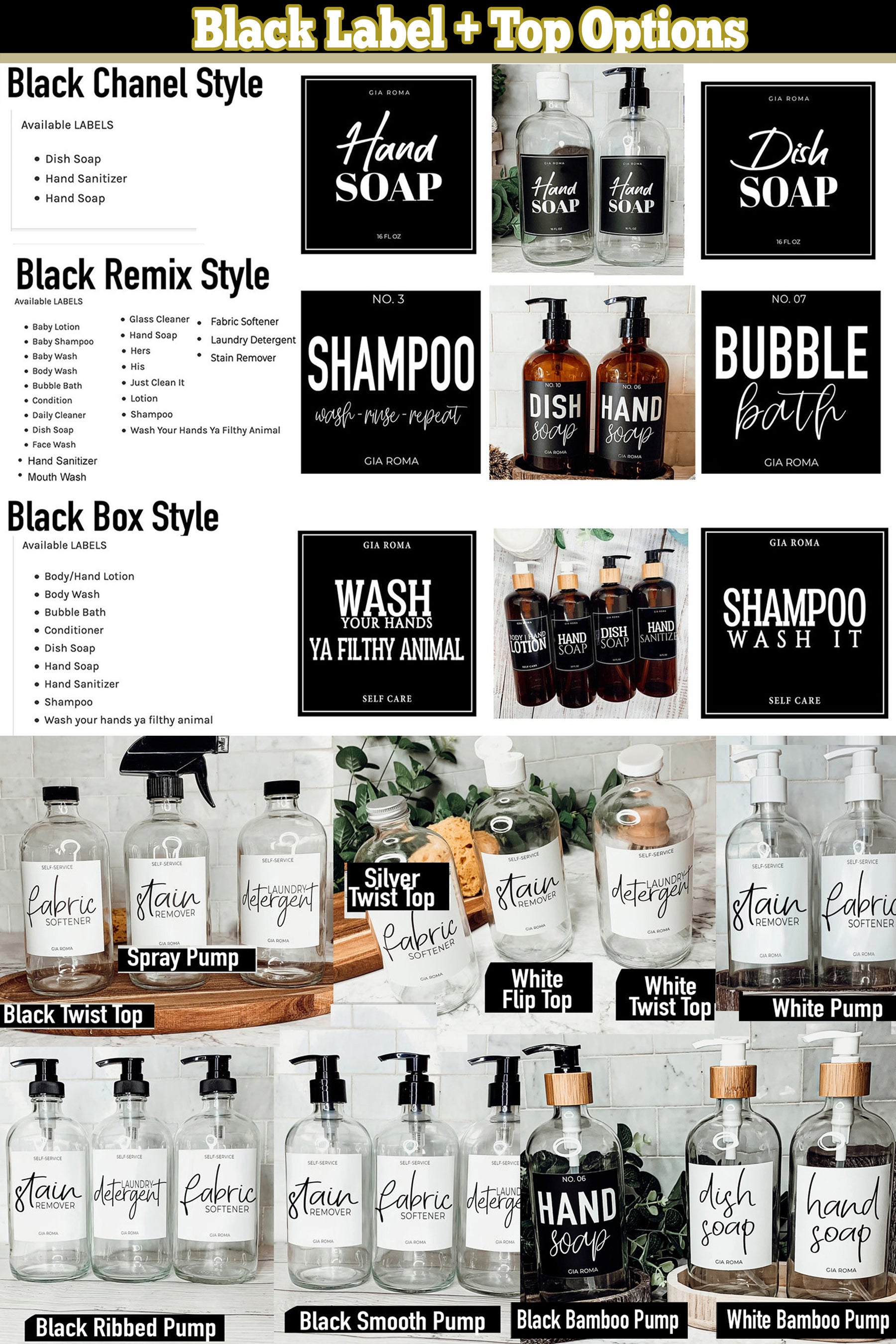 16oz clear glass dispenser with customizable waterproof labels, showcasing elegant design and practical use.