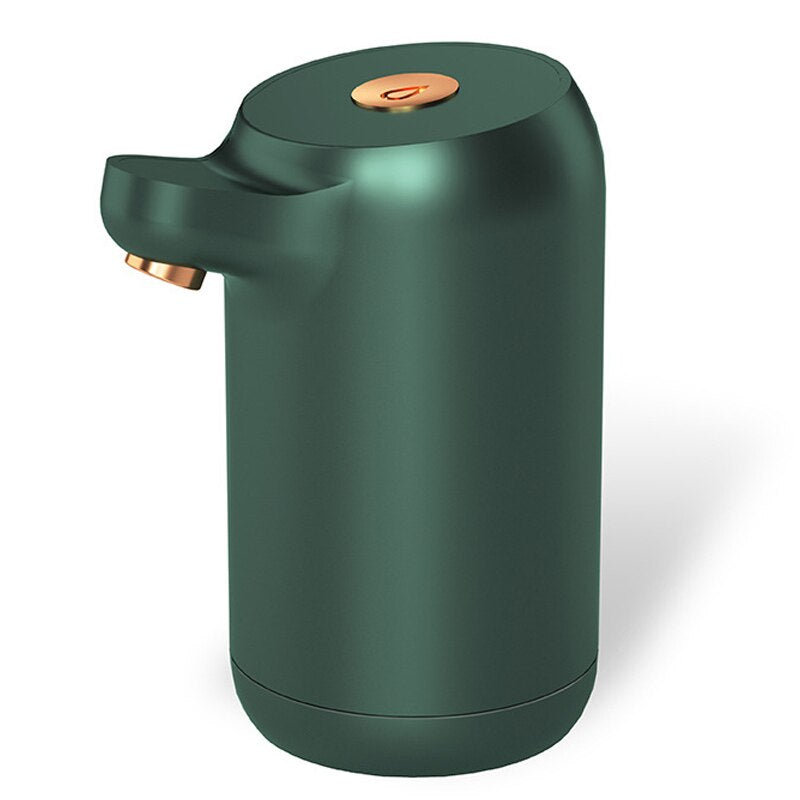 5 Gallon USB Portable Water Bottle Jug Dispenser in rose gold, showcasing its compact design and features like LED nightlight and automatic shutoff.