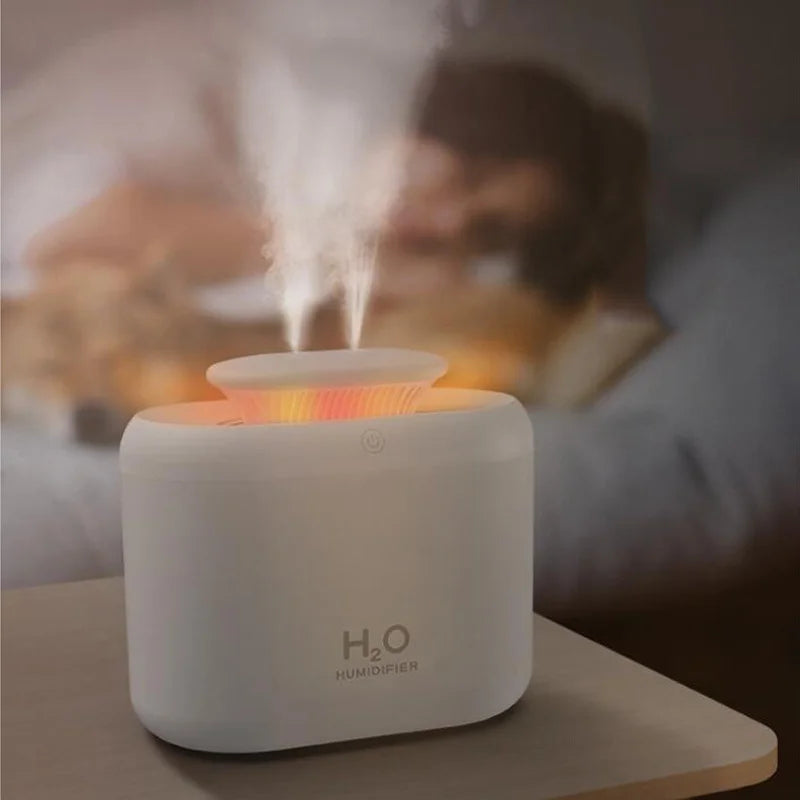 Diffusion Aromatherapy Humidifier in white and pink, showcasing its elegant design and large 3.3L capacity.