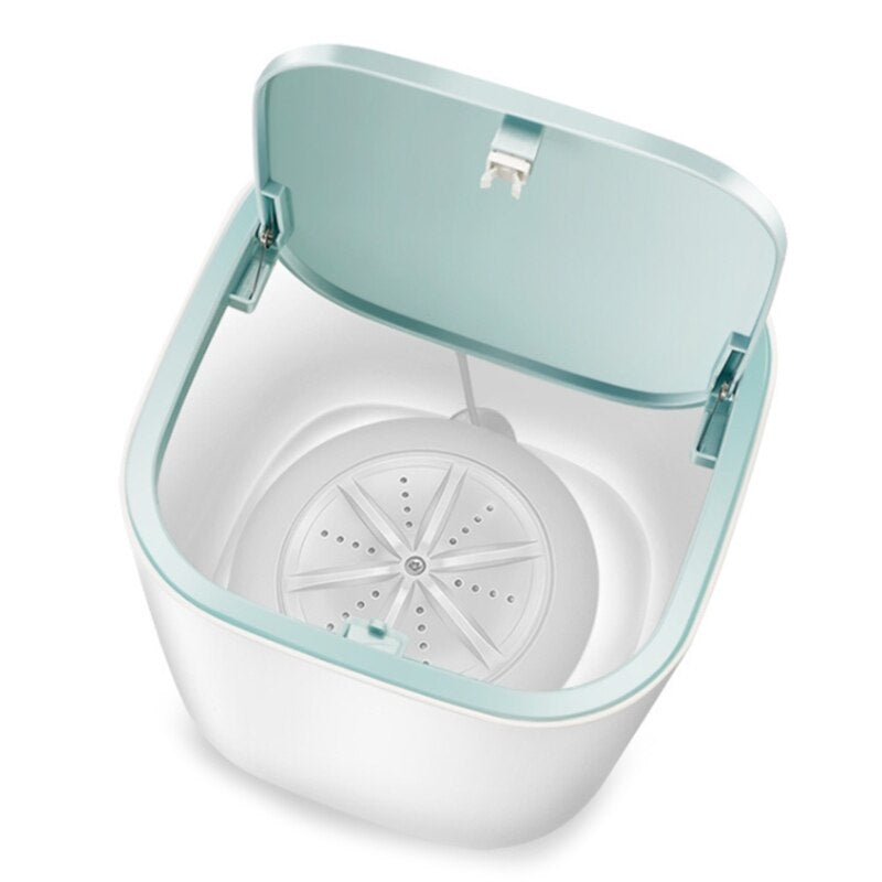 A compact Folding Underwear Socks Washing Machine in blue, designed for efficient cleaning of delicate garments like underwear and socks.