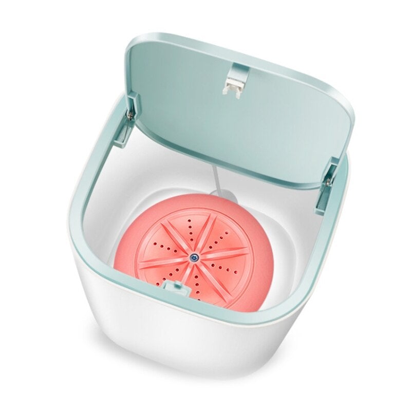 A compact Folding Underwear Socks Washing Machine in blue, designed for efficient cleaning of delicate garments like underwear and socks.
