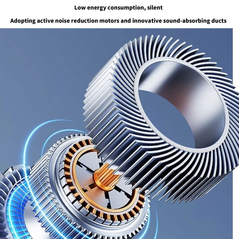 A compact and stylish handheld fan featuring semiconductor cooling technology, available in black, yellow, and blue colors, perfect for summer use.