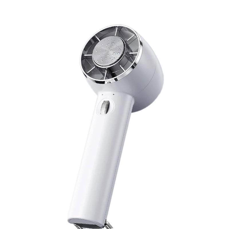 A compact and stylish handheld fan featuring semiconductor cooling technology, available in black, yellow, and blue colors, perfect for summer use.