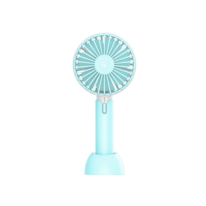 A compact Handheld Mini Silent Desktop Small Electric Fan in a stylish design, showcasing its USB power supply and three-speed control settings.